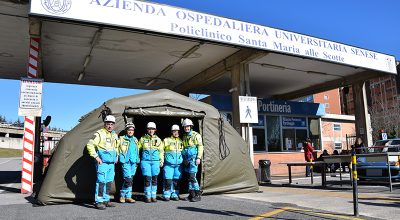 Nuovo check-point di accesso all’ingresso del policlinico Santa Maria alle Scotte
