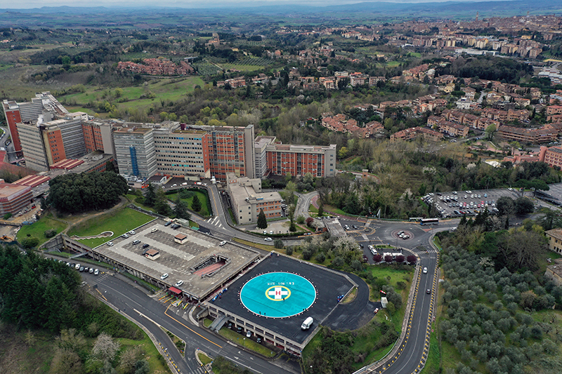 Terminati i lavori di ammodernamento all’eliporto del policlinico Santa Maria alle Scotte: nuovamente attiva la superficie di atterraggio e decollo di Pegaso