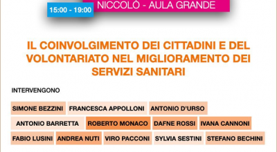 “Agorà della Salute” speciale al Festival della Salute: “Il coinvolgimento dei cittadini e del volontariato nel miglioramento dei servizi sanitari”