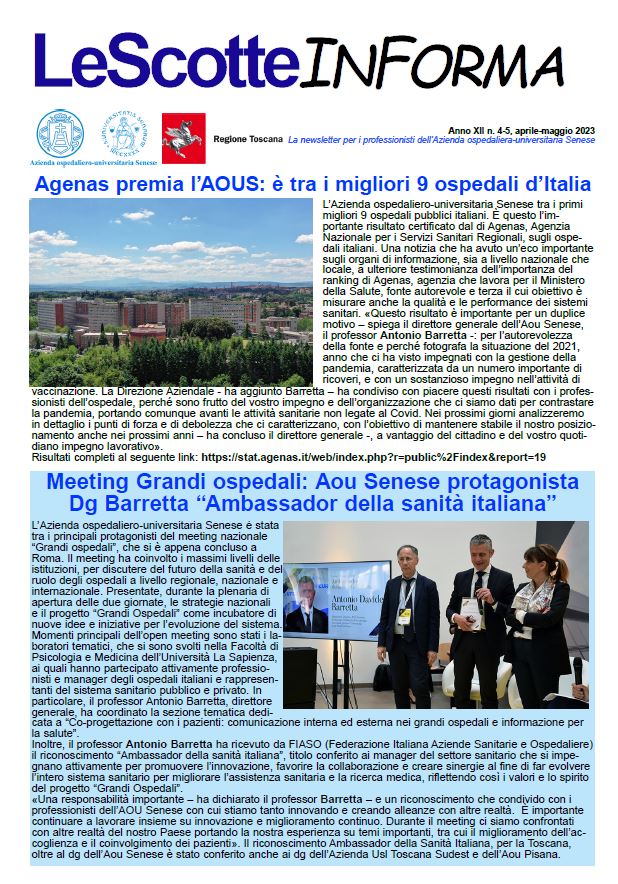 Prima pagina Scotte informa aprile/maggio 2023