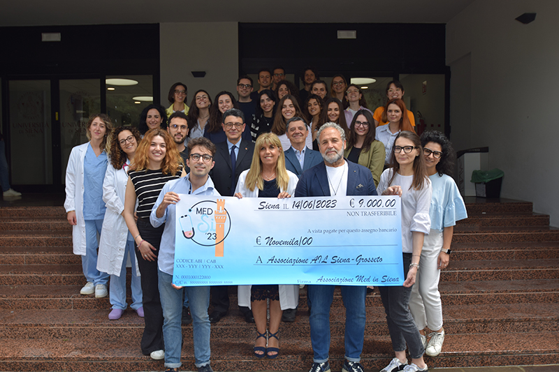 Grande generosità da parte dell’associazione “Med in Siena 2023” a sostegno di AIL Siena-Grosseto e dell’UOC Ematologia dell’Aou Senese: donati 9mila euro per i pazienti ematologici