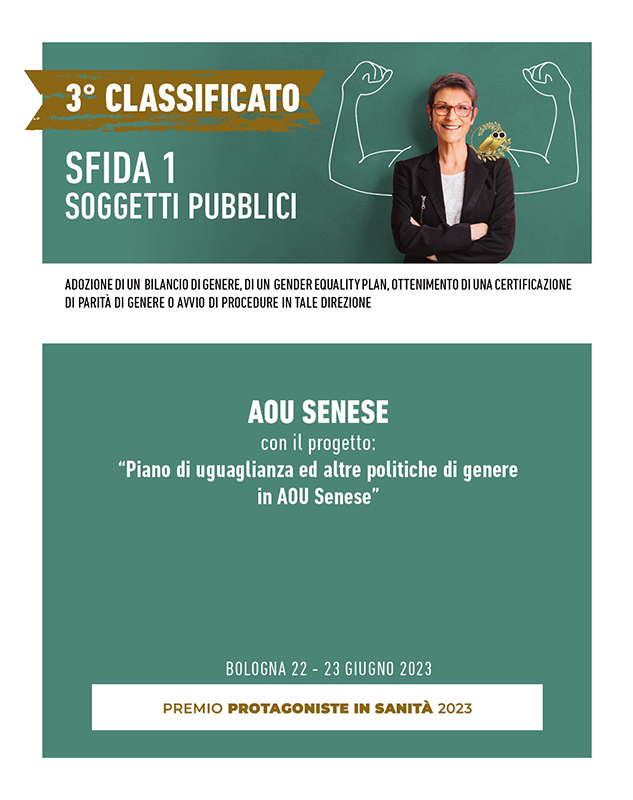 Premio Protagoniste in Sanità 2023, l’Azienda ospedaliero-universitaria Senese conquista il terzo posto