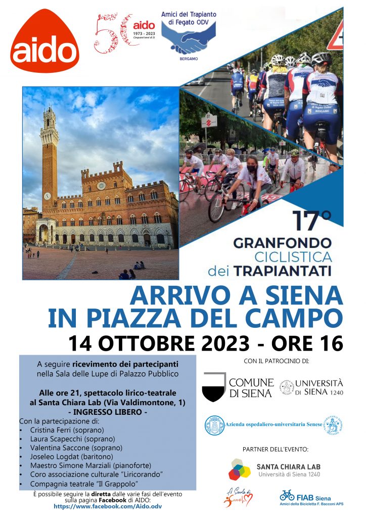 Arrivo a Siena della Granfondo trapiantati