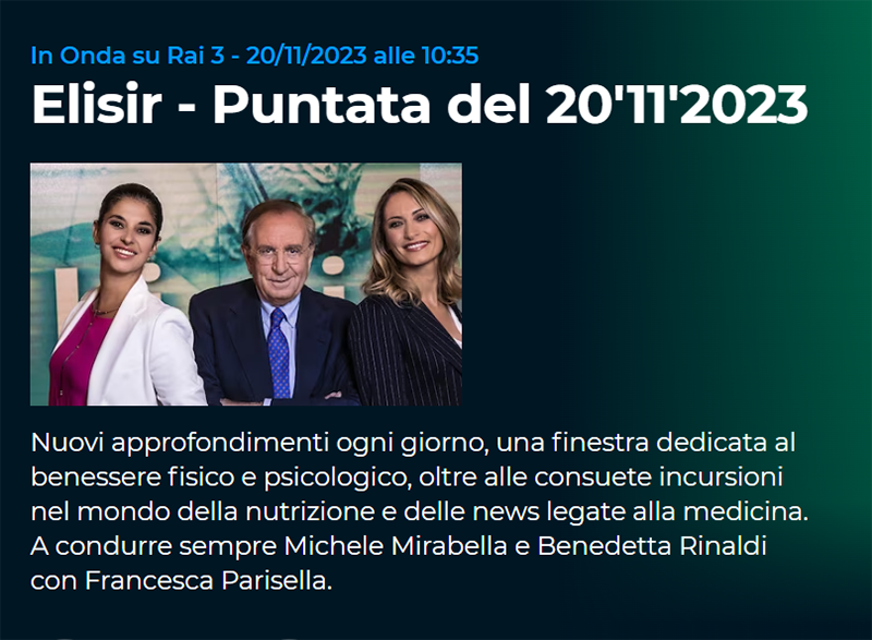 La dottoressa Barbara Paolini ospite ad “Elisir” per parlare di tè