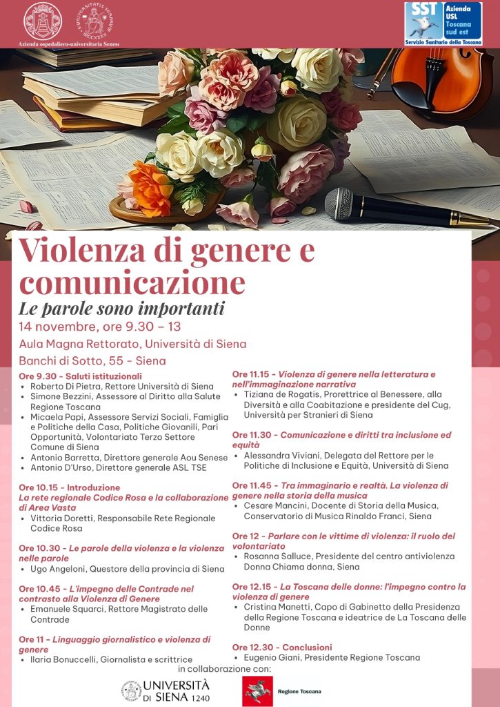 Violenza di genere: Aou Senese e AUSL TSE aprono le iniziative dedicate alla Giornata internazionale per l’eliminazione della violenza contro le donne