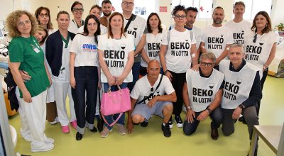 Delegazione di lavoratori Beko a donare il sangue all’Aou Senese insieme all’Avis