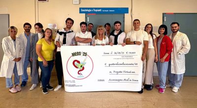 Donazione record per l’associazione degli studenti di Medicina del 6° anno: donati all’Ematologia dell’Aou Senese 14.600 euro
